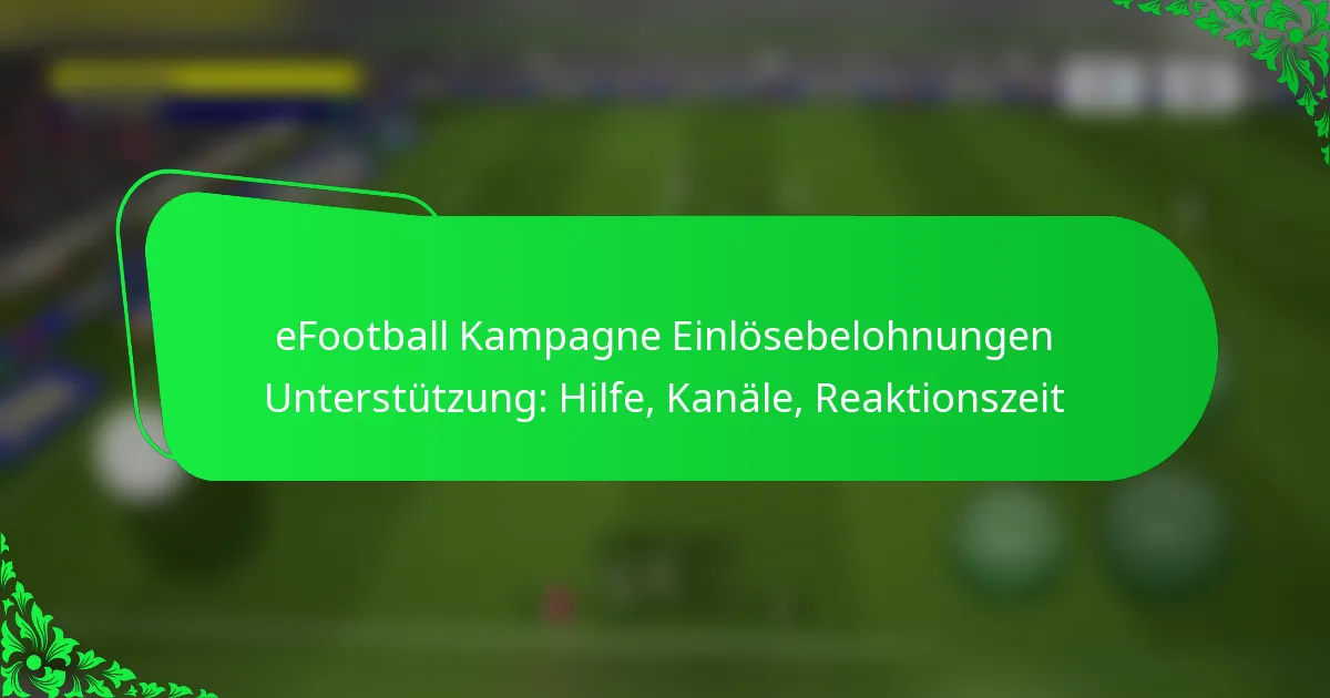 eFootball Kampagne Einlösebelohnungen Unterstützung: Hilfe, Kanäle, Reaktionszeit